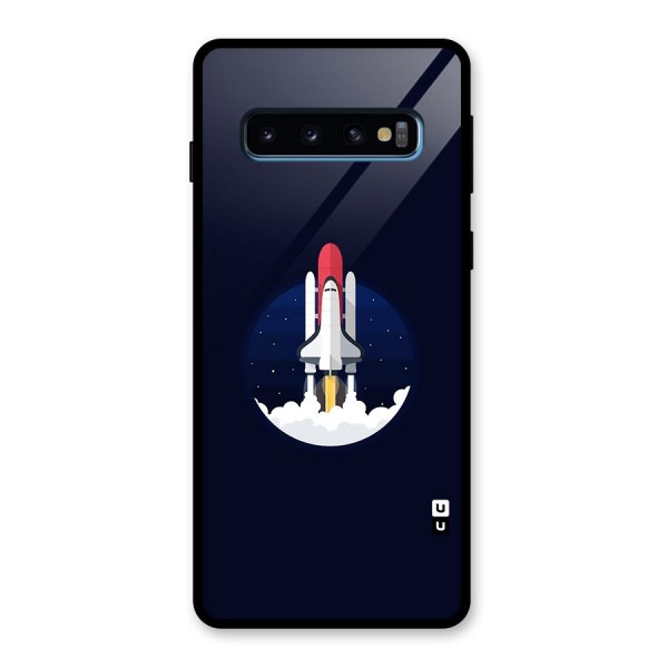 Space Rocket Minimal Glass Back Case for Galaxy S10