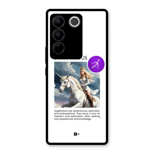 Sparkling Sagittarius Glass Back Case for Vivo V27