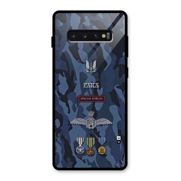 Special Forces Badge Glass Back Case for Galaxy S10 Plus