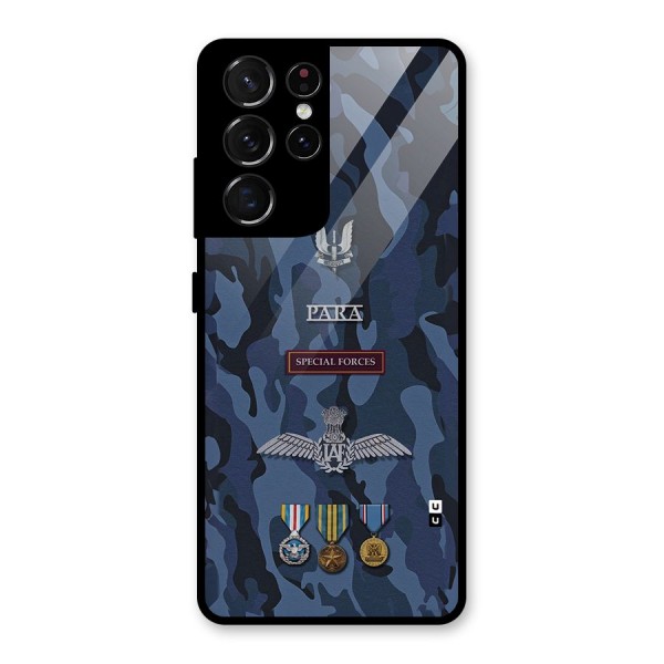 Special Forces Badge Glass Back Case for Galaxy S21 Ultra 5G