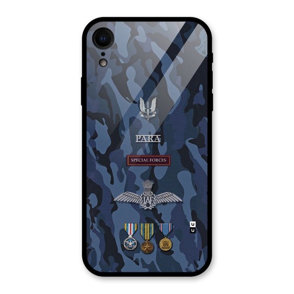 Special Forces Badge Glass Back Case for iPhone XR