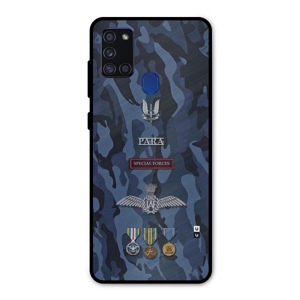 Special Forces Badge Metal Back Case for Galaxy A21s