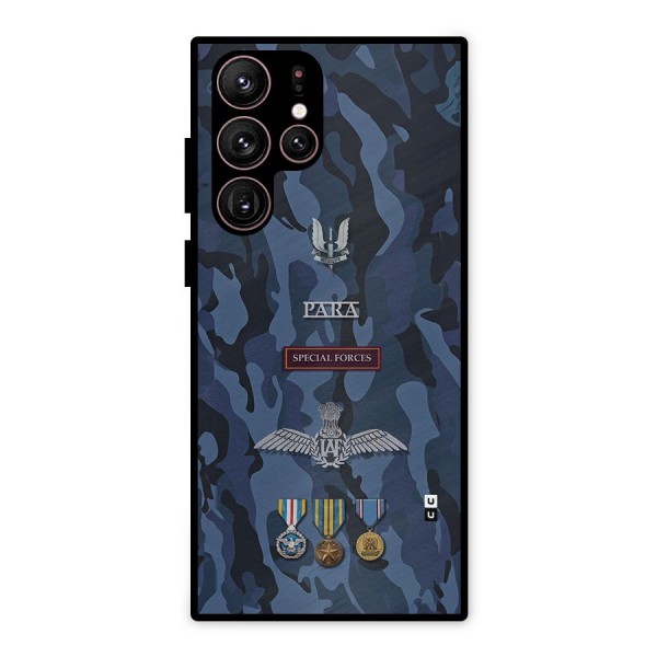 Special Forces Badge Metal Back Case for Galaxy S22 Ultra 5G