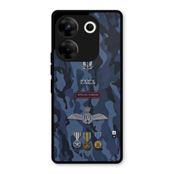 Special Forces Badge Metal Back Case for Tecno Camon 20 Pro