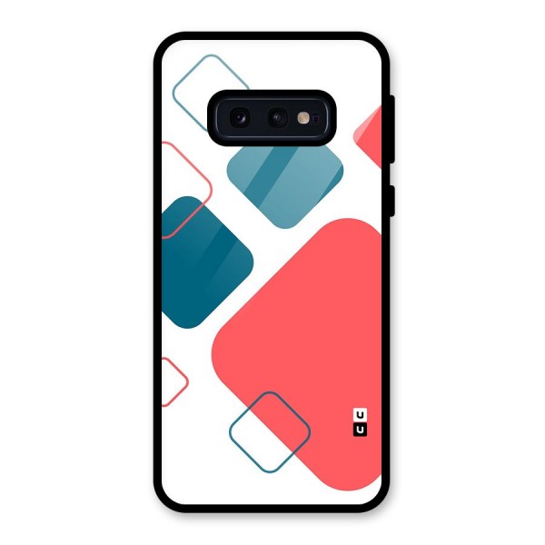Square Pattern Beautiful Abstract Glass Back Case for Galaxy S10e