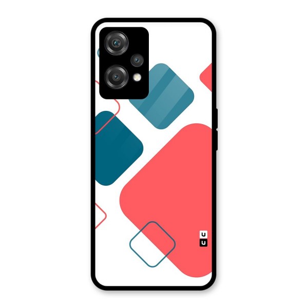 Square Pattern Beautiful Abstract Glass Back Case for OnePlus Nord CE 2 Lite 5G
