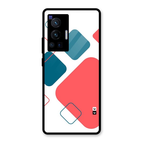 Square Pattern Beautiful Abstract Glass Back Case for Vivo X70 Pro