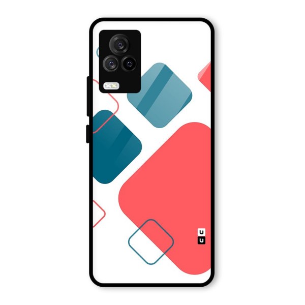 Square Pattern Beautiful Abstract Glass Back Case for Vivo iQOO 7 Legend 5G