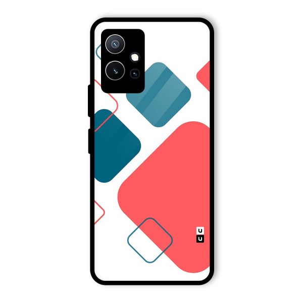 Square Pattern Beautiful Abstract Glass Back Case for Vivo iQOO Z6