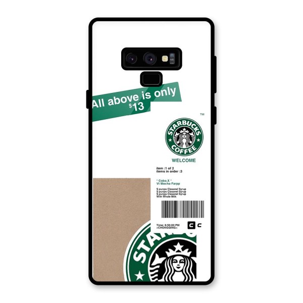 Starbucks Coffee Mocha Glass Back Case for Galaxy Note 9
