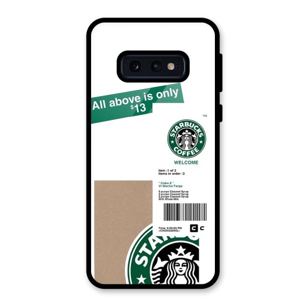 Starbucks Coffee Mocha Glass Back Case for Galaxy S10e