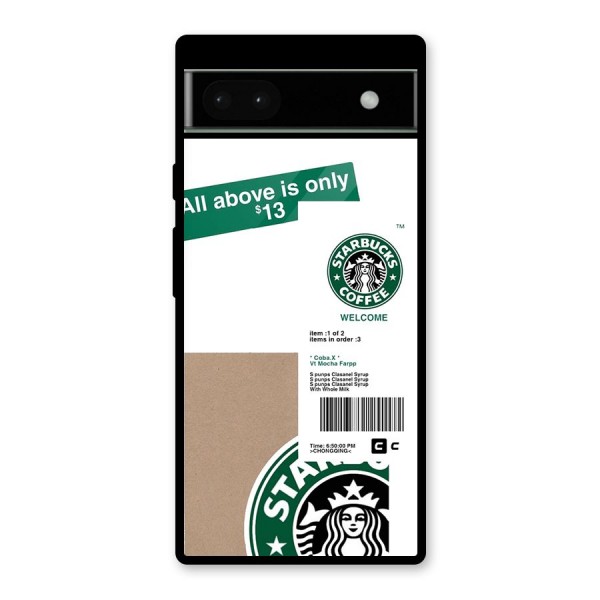 Starbucks Coffee Mocha Glass Back Case for Google Pixel 6a