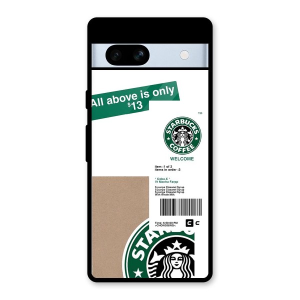 Starbucks Coffee Mocha Glass Back Case for Google Pixel 7a