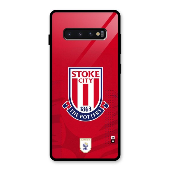 Stoke City Glass Back Case for Galaxy S10 Plus