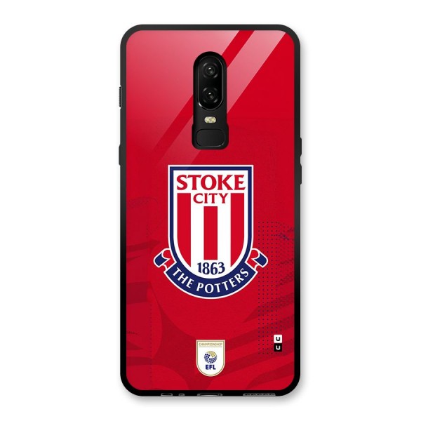 Stoke City Glass Back Case for OnePlus 6