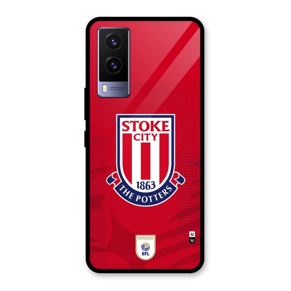 Stoke City Glass Back Case for Vivo V21e 5G