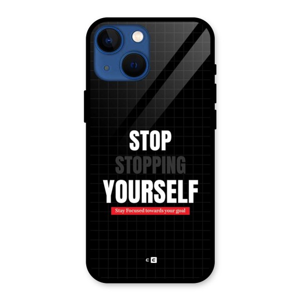 Stop Stopping Yourself Glass Back Case for iPhone 13 Mini