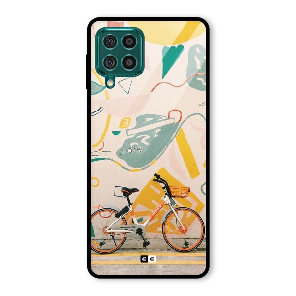 Street Art Bicycle Glass Back Case for Galaxy F62