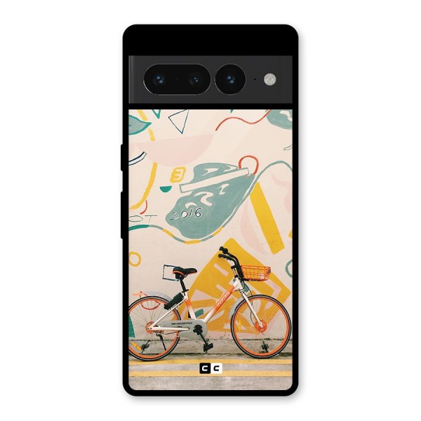 Street Art Bicycle Glass Back Case for Google Pixel 7 Pro