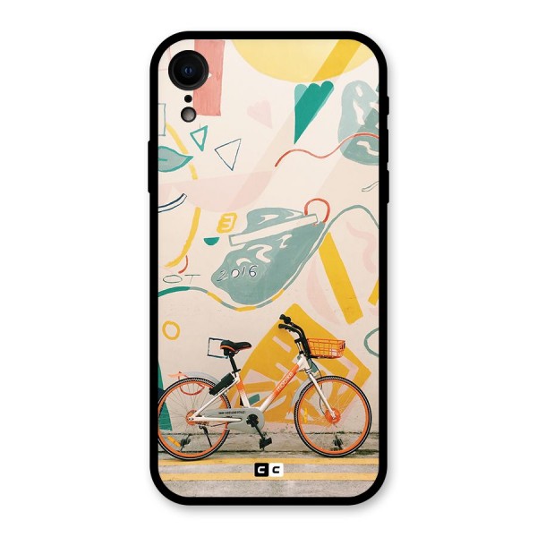 Street Art Bicycle Glass Back Case for iPhone XR