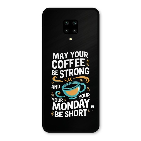Strong Coffee Metal Back Case for Redmi Note 9 Pro Max