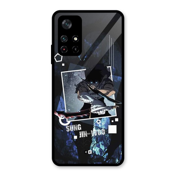 Sung Jinwoo In Battle Glass Back Case for Poco M4 Pro 5G