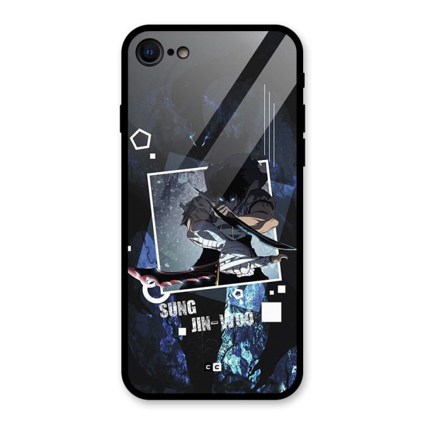 Sung Jinwoo In Battle Glass Back Case for iPhone SE 2020