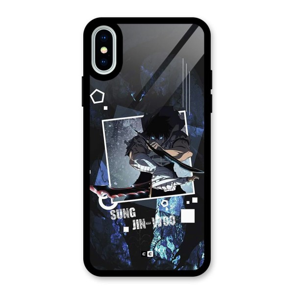 Sung Jinwoo In Battle Glass Back Case for iPhone X