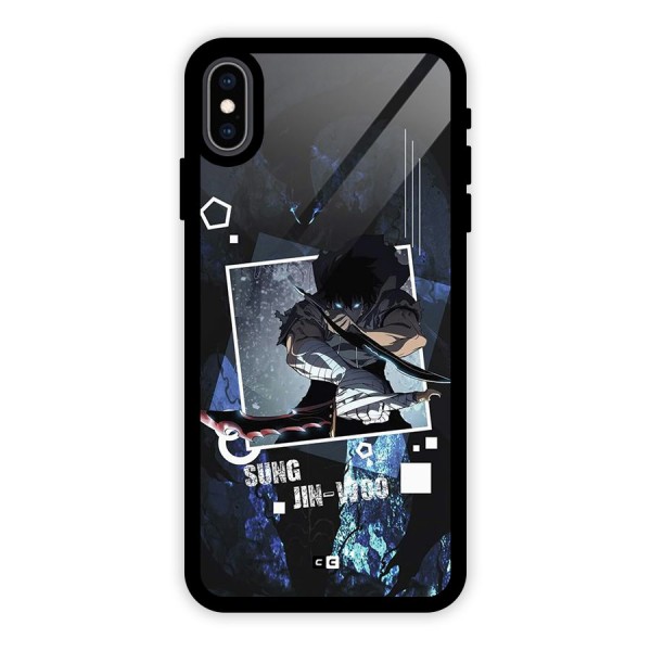 Sung Jinwoo In Battle Glass Back Case for iPhone XS Max