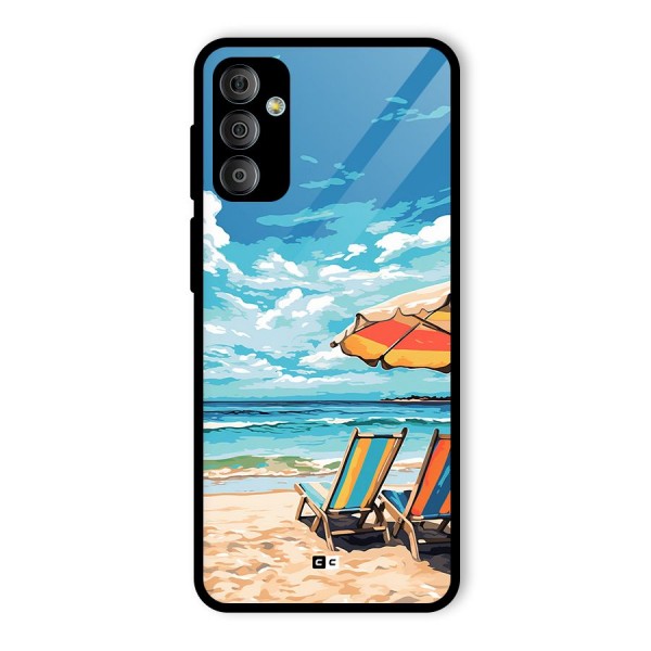 Sunny Beach Glass Back Case for Galaxy F23
