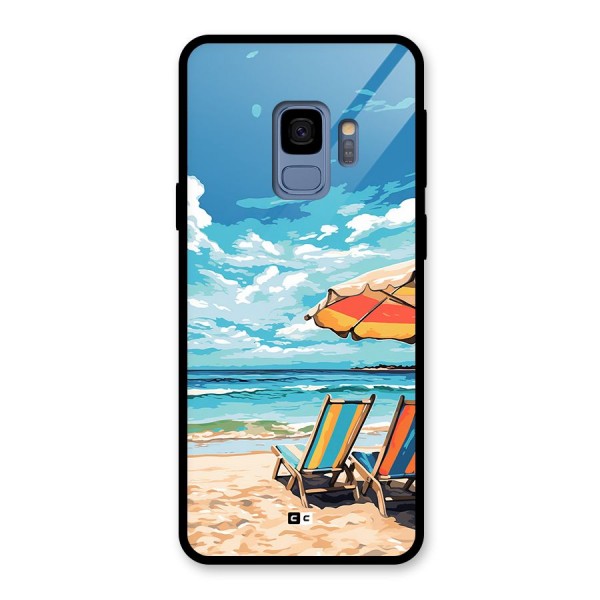 Sunny Beach Glass Back Case for Galaxy S9