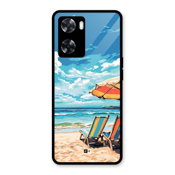 Sunny Beach Glass Back Case for Oppo A77