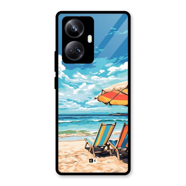 Sunny Beach Glass Back Case for Realme 10 Pro Plus