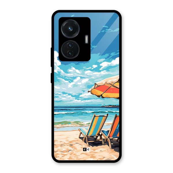 Sunny Beach Glass Back Case for iQOO Z6 44W