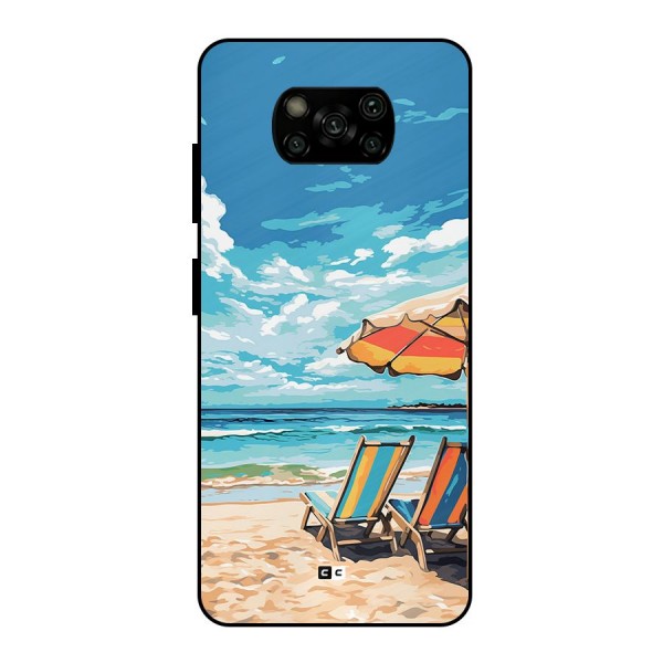 Sunny Beach Metal Back Case for Poco X3