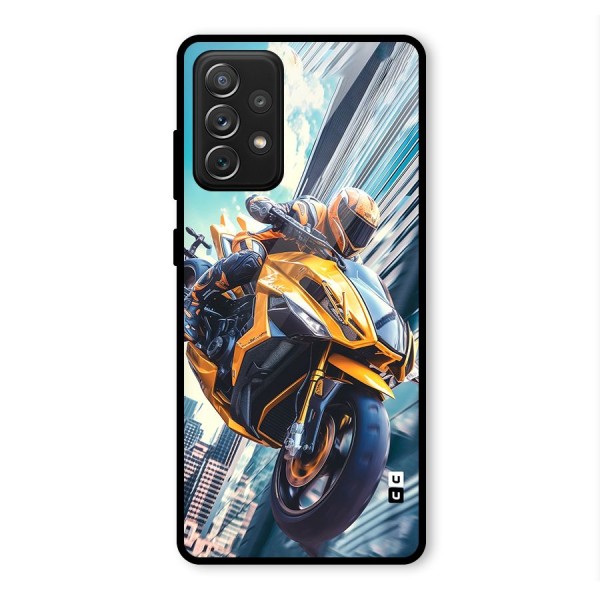 Super Bike Falling Glass Back Case for Galaxy A72