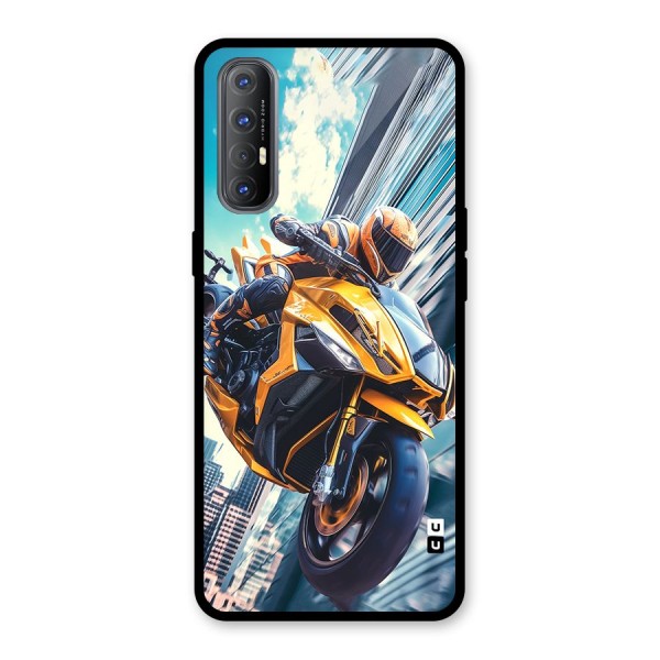 Super Bike Falling Glass Back Case for Oppo Reno3 Pro
