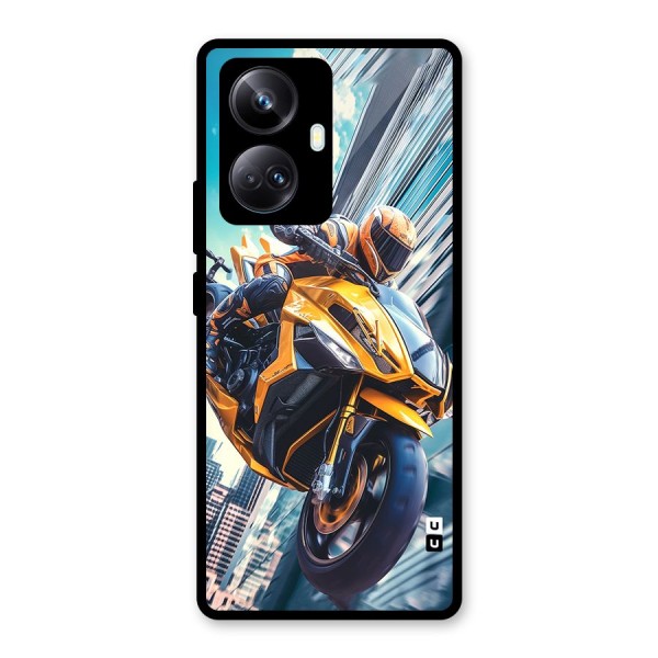 Super Bike Falling Glass Back Case for Realme 10 Pro Plus