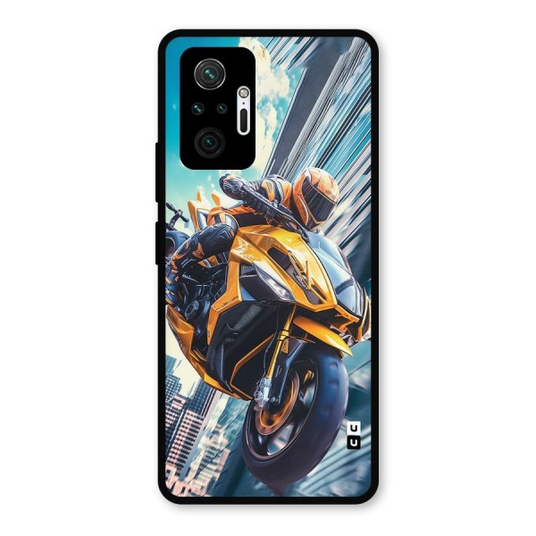 Super Bike Falling Metal Back Case for Redmi Note 10 Pro Max