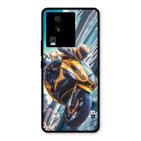 Super Bike Falling Metal Back Case for iQOO Neo 7