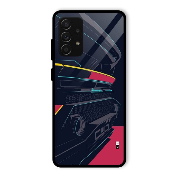 Super Car Parked Glass Back Case for Galaxy A53 5G