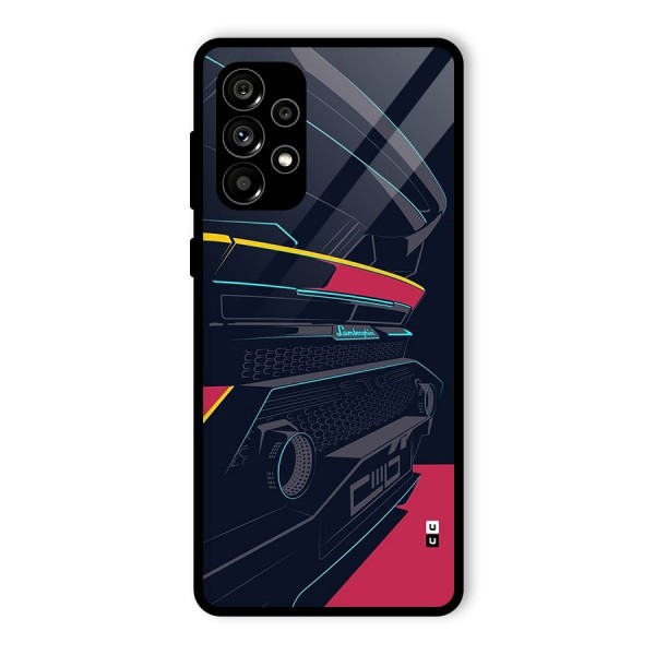 Super Car Parked Glass Back Case for Galaxy A73 5G