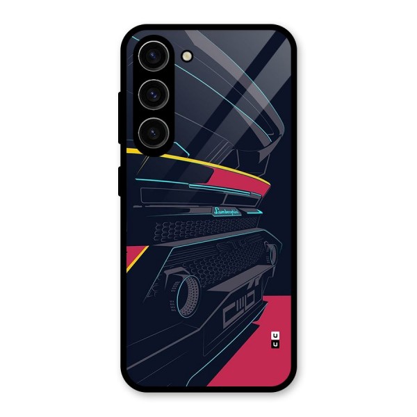 Super Car Parked Glass Back Case for Galaxy S23