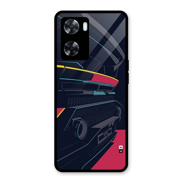 Super Car Parked Glass Back Case for Oppo A77