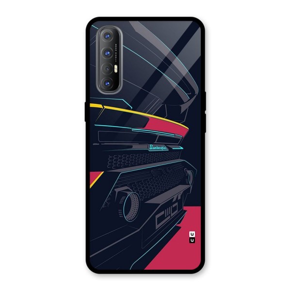Super Car Parked Glass Back Case for Oppo Reno3 Pro