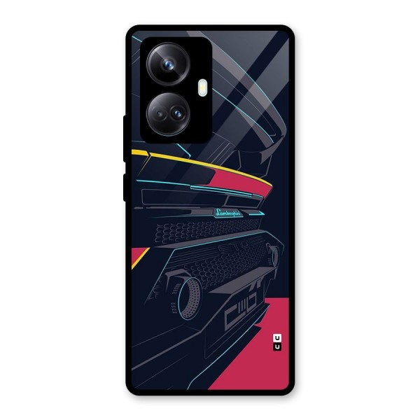 Super Car Parked Glass Back Case for Realme 10 Pro Plus