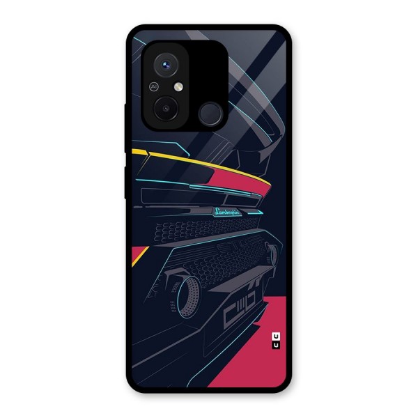 Super Car Parked Glass Back Case for Redmi 12C