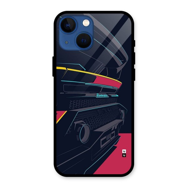 Super Car Parked Glass Back Case for iPhone 13 Mini