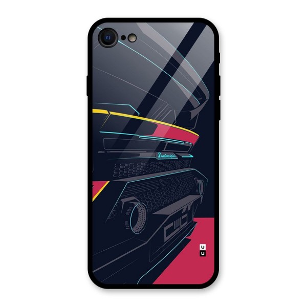 Super Car Parked Glass Back Case for iPhone 8