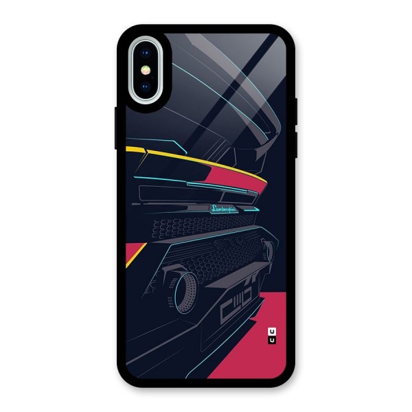 Super Car Parked Glass Back Case for iPhone X